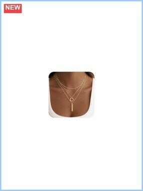 Gold Plated Layered Necklace Set 3 Piece Dainty Pendant Stack Gift